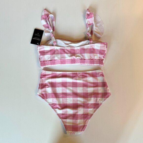 Pink Checkered Women's Swimwear Set - Picture 2 of 2
